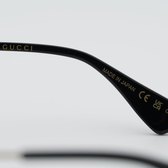 Gucci GG0606SK 001 Sunglasses Black/Gold Square Frame, Grey Lenses main image 12